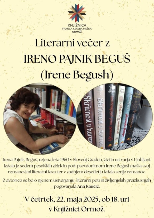Literarni večer z Ireno Pajnik Beguš